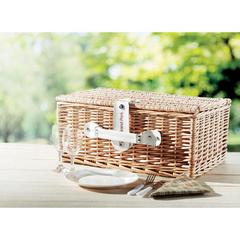 Vue Panier pique-nique en osier 2 - Mimbre de couleur marron| Krokrodeal