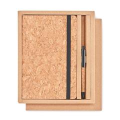 Vue Carnet A5 en liège - Suber set de couleur noir| Krokrodeal