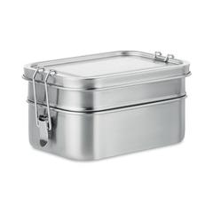 Vue Boîte à lunch en acier inox. - Double chan de couleur gris| Krokrodeal