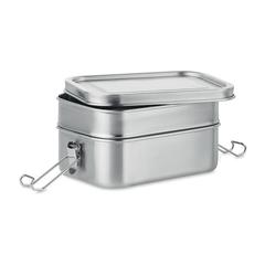 Vue Boîte à lunch en acier inox. - Double chan de couleur gris| Krokrodeal