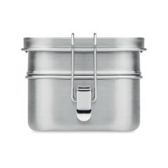 Vue Boîte à lunch en acier inox. - Double chan de couleur gris| Krokrodeal