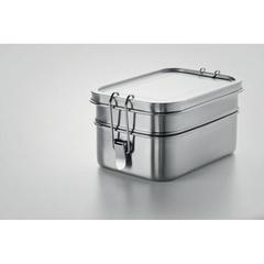 Vue Boîte à lunch en acier inox. - Double chan de couleur gris| Krokrodeal