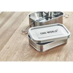 Vue Boîte à lunch en acier inox. - Double chan de couleur gris| Krokrodeal