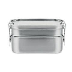 Vue Boîte à lunch en acier inox. - Double chan de couleur gris| Krokrodeal
