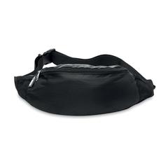 Vue Sac banane en RPET 210D - Hulabag de couleur noir| Krokrodeal