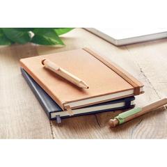 Vue Carnet A5 ligné en PU recyclé - Baobab de couleur marron| Krokrodeal