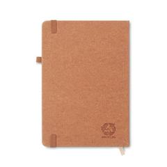 Vue Carnet A5 ligné en PU recyclé - Baobab de couleur marron| Krokrodeal