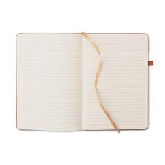 Vue Carnet A5 ligné en PU recyclé - Baobab de couleur marron| Krokrodeal
