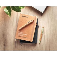 Vue Carnet A5 ligné en PU recyclé - Baobab de couleur marron| Krokrodeal