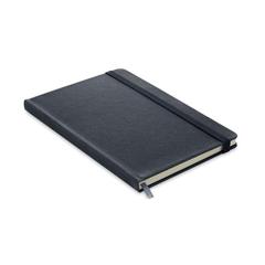Vue Carnet A5 ligné en PU recyclé - Baobab de couleur noir| Krokrodeal