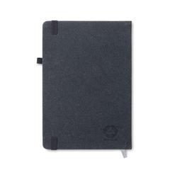 Vue Carnet A5 ligné en PU recyclé - Baobab de couleur noir| Krokrodeal