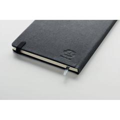 Vue Carnet A5 ligné en PU recyclé - Baobab de couleur noir| Krokrodeal