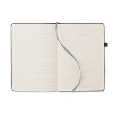 Vue Carnet A5 ligné en PU recyclé - Baobab de couleur noir| Krokrodeal