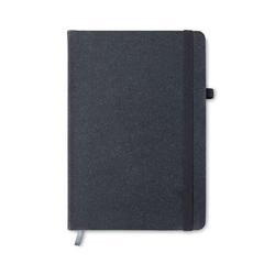 Vue Carnet A5 ligné en PU recyclé - Baobab de couleur noir| Krokrodeal