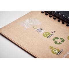 Vue Un carnet , un Pin - Grownotebook™ de couleur marron| Krokrodeal