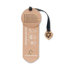 Vue Un marque page , un pin - Growbookmark™ de couleur marron| Krokrodeal