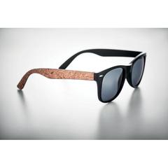 Vue Lunettes de soleil liège - Paloma de couleur noir| Krokrodeal