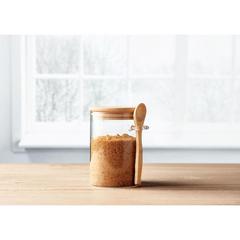 Vue Bocal verre avec couvercle - Borospoon de couleur blanc| Krokrodeal