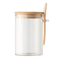 Vue Bocal verre avec couvercle - Borospoon de couleur blanc| Krokrodeal