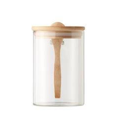 Vue Bocal verre avec couvercle - Borospoon de couleur blanc| Krokrodeal
