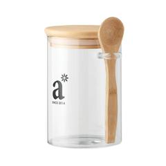 Vue Bocal verre avec couvercle - Borospoon de couleur blanc| Krokrodeal