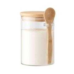 Vue Bocal verre avec couvercle - Borospoon de couleur blanc| Krokrodeal