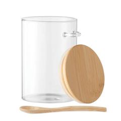 Vue Bocal verre avec couvercle - Borospoon de couleur blanc| Krokrodeal
