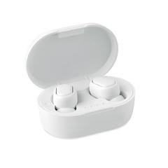 Vue Écouteurs TWS en ABS recyclé - Rwing de couleur blanc| Krokrodeal