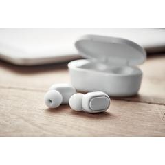 Vue Écouteurs TWS en ABS recyclé - Rwing de couleur blanc| Krokrodeal