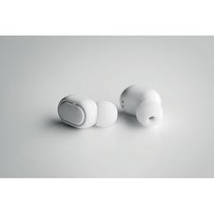Vue Écouteurs TWS en ABS recyclé - Rwing de couleur blanc| Krokrodeal