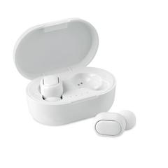 Vue Écouteurs TWS en ABS recyclé - Rwing de couleur blanc| Krokrodeal
