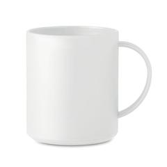 Vue Tasse réutilisable 300 ml - Monday de couleur blanc| Krokrodeal