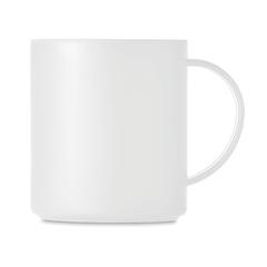 Vue Tasse réutilisable 300 ml - Monday de couleur blanc| Krokrodeal