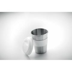 Vue Gobelet en acier inox. 350ml - Irmug de couleur blanc| Krokrodeal