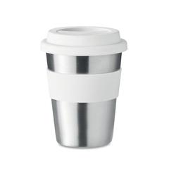 Vue Gobelet en acier inox. 350ml - Irmug de couleur blanc| Krokrodeal