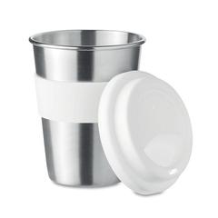 Vue Gobelet en acier inox. 350ml - Irmug de couleur blanc| Krokrodeal