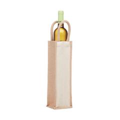 Vue Sac en jute pour une bouteille - Campo di vino de couleur marron| Krokrodeal
