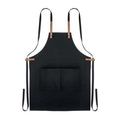 Vue Tablier coton orga. 340 gr/m². - Nagpur colour de couleur noir| Krokrodeal