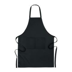 Vue Tablier coton orga. 200 gr/m² - Raipur colour de couleur noir| Krokrodeal