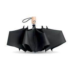 Vue Parapluie 190T RPET de 23'' - Leeds de couleur noir| Krokrodeal