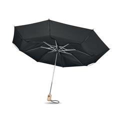 Vue Parapluie 190T RPET de 23'' - Leeds de couleur noir| Krokrodeal