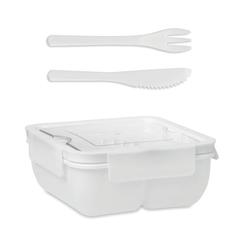 Vue Lunch box avec couverts 600ml - Saturday de couleur blanc| Krokrodeal