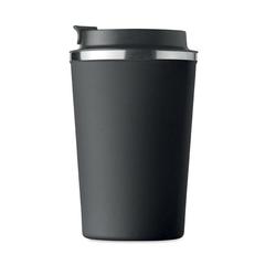 Vue Gobelet à double paroi 350 ml - Brace de couleur noir| Krokrodeal