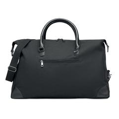 Vue Sac week-end en toile 340gr/m² - Monaco de couleur noir| Krokrodeal