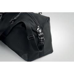 Vue Sac week-end en toile 340gr/m² - Monaco de couleur noir| Krokrodeal