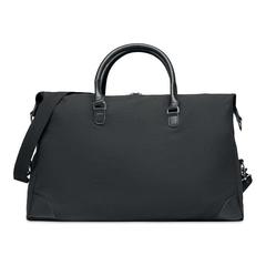 Vue Sac week-end en toile 340gr/m² - Monaco de couleur noir| Krokrodeal