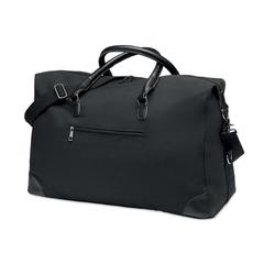 Vue Sac week-end en toile 340gr/m² - Monaco de couleur noir| Krokrodeal