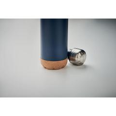 Vue Bouteille double paroi 500 ml - Aspen cork de couleur bleu| Krokrodeal
