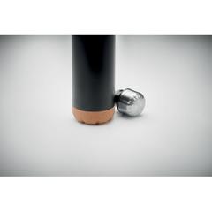 Vue Bouteille double paroi 500 ml - Aspen cork de couleur noir| Krokrodeal
