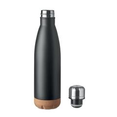 Vue Bouteille double paroi 500 ml - Aspen cork de couleur noir| Krokrodeal